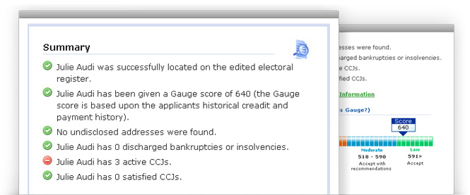 Bankruptcies and CCJs